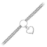 14kt. White Gold, 7 1/2  Fashion Heart Bracelet