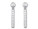14kt White Gold With Cubic Zirconia Dangle Earrings