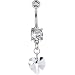 Austrian Crystal Heart April Birthstone Belly Ring