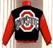 Ohio State Buckeyes Cashmere Wool And Lambskin Leather Jacket With Leather Logos From J. H. Design
