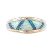 14Kt Gold, Blue Opal and White Opal Inlay Ring, Size 8, #7843