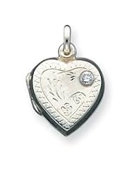 Sterling Silver Heart Locket with CZ