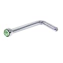 Green Gem Micro Nose Ring L-Shaped