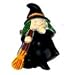 Collectible Halloween Witch Lapel Pin Brooch by S. Lehman BLACK - Decorative Accessor...