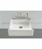 Apron Front/Undercounter Kitchen Sink w/ Five-Hole Oversized Faucet Drilling K-6573-5U-6