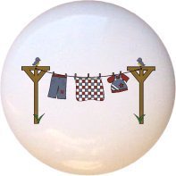 Ceramic Knob - Clothesline - Laundry By Lisa