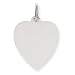 Genuine IceCarats Designer Jewelry Gift 14K White Gold Plain .027 Gauge Engravable Heart Charm