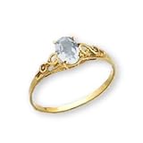 14K Yellow Gold Teens April Birthstone Ring - Size 5
