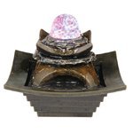Indoor Fountains item: ORE International K327 Indoor Square Tier Table Fountain with LED Light, 8-Inch