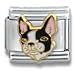 boston terrier - Clearly Charming Boston Terrier Dog Breed Canine Collection Italian Charm 18k Gold by Casa D'Oro