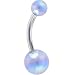 Light Blue AURORA BALL Banana Belly Ring