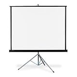 Portable Tripod Projection Screen, 60 x 60, White Matte, Black Steel Case
