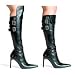 Size 9 - Black Stiletto Heal Knee High boots with straps