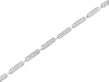 Ladies Pave Diamond Bar Link Bracelet Diamond 2.85cttw