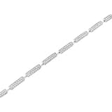 Ladies Pave Diamond Bar Link Bracelet Diamond 2.85cttw