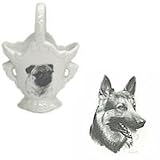 German Shepherd Basket, Porcelain by Rosalinde (4.75' tall)