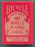 BRAILLE PLAYING CARDS BY BICYCLE - RED