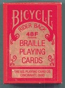 BRAILLE PLAYING CARDS BY BICYCLE - RED