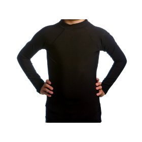 Beach Depot UPF 50+ Kid's Long Sleeve Rash Guard Shirt - Black XL