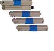 Compatible OKIdata C17 Toner Cartridges - 4 Pack - Black, Cyan, Magenta & Yellow - For: OKI C330, C530, MC361, MC561