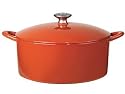 Mario Batali 6-Quart Italian Enamel-on-Cast-Iron Essentials Pot, Persimmon