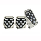 American Auto Accessories 330215 Pedal Pad M.Chrome/Blk Carb