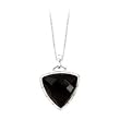 Sterling Silver 0.04 ct. Diamond and Black Agate Pendant with Chain