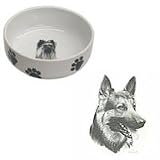 German Shepherd Paw Print Bowl, Porcelain by Rosalinde (7 in. x 2.5 in. deep)