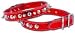 Omni Pet Metallic Leather Dog Collar - Red Spikes 14