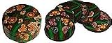 ShalinCraft Papier Mache Tea Coaster Unique Christmas Crafts Home Decor Handmade Indian Gift Size:Dia.(Box) 4.2 inches (pm211)