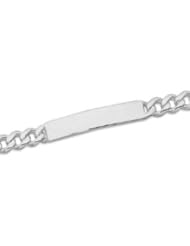 Identification ID Bracelet Beveled Curb 6mm Wide Sterling Silver - Engraving Included