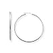 14k White Gold Large (L) 1 3/8" (35mm) Plain Classic Hoop Earrings, Hypoallergenic