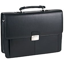 Kenneth Cole Flapover Brief Double Gusset Manhattan Leather - Black