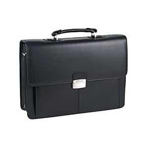 Kenneth Cole Flapover Brief Double Gusset Manhattan Leather - Black
