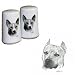 American Staffordshire Terrier Small Salt and Pepper Shakers, Porcelain by Rosalinde (3')
