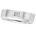 0.10 Carat G/VS2 Princess Diamond Wedding Band in 18ct Solid White Gold