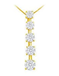 Diamond Journey Pendant 14K Yellow Gold - 2.00 CT Diamonds