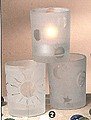 Votive Holder Cup Frosted Stars & Sun - Set of 3