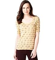 Pure Cotton Bow Print T-Shirt