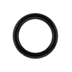 STAINLESS STEEL ANODIZED BLACK SEGMENT RING Gauge: 10, Ball Size: , Length: 13mm Sold as a Pair