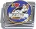 Clearly Charming I Love Calico Cat Italian Charm Bracelet Link