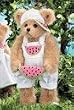 Walter Melon Bearington Bear 14" Watermelon Scented Dressed Teddy Bear Mother's Day Stuffed Animal Gift by Bearington Collection