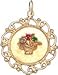 Tree of Life in Fancy Round Frame, 14K Gold Charm