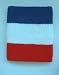 NBA Style Red White Navy 3 Color Stripe Pro Athletic Wristband (Wide Stripe)(Price / Dozen)