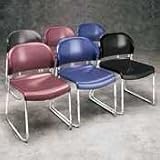 Gueststacker Chair, Charcoal with Chrome Legs, Four/carton