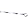 Solid 14KT White Gold 1.5mm Genuine Diamond Straight Fishtail 3/4 - 20 Gauge