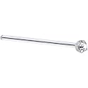Solid 14KT White Gold 1.5mm Genuine Diamond Straight Fishtail 3/4 - 20 Gauge