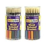 Chenille Kraft 5167 Wood Handle Colossal Flat Brushes, Assorted Colors. 30 Brushes/Canister