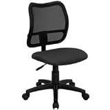 Armless Mesh Back Task Chair with Gray Fabric Seat [WL-A277-GY-GG]
