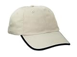 NEW Port Authority - Twill Cap with Contrast Visor Trim and Underbill Stone/Black-OSFA